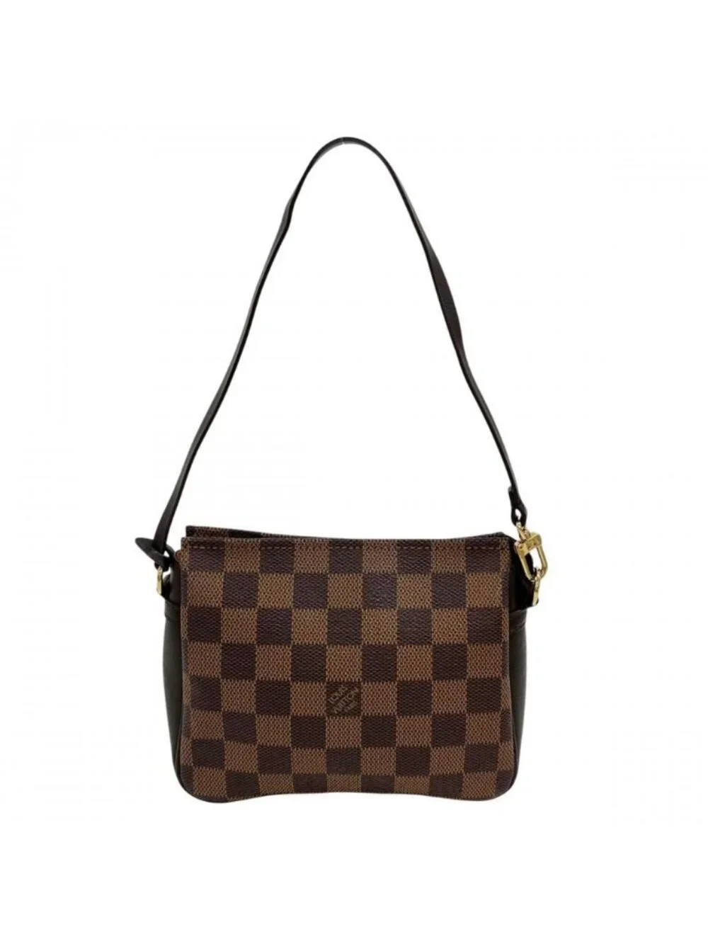 Louis Vuitton Handbag Trousse Makeup Pouch Damier Canvas Brown Gold